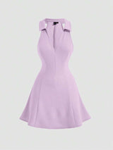 SHEIN MOD Solid Zip Back Dress