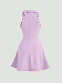 SHEIN MOD Solid Zip Back Dress