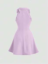 SHEIN MOD Solid Zip Back Dress