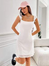 Solid White Graduation or Casual Dress