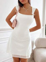 Solid White Graduation or Casual Dress