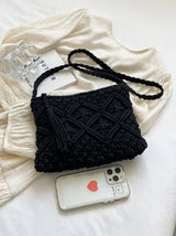 Small Crossbody Bag For Women, New Woven Shoulder Bag, Niche Beach Retro Style, Versatile, Square Envelope Bag, Fashionable, Ins Retro Style, Suitable For Beach Vacation