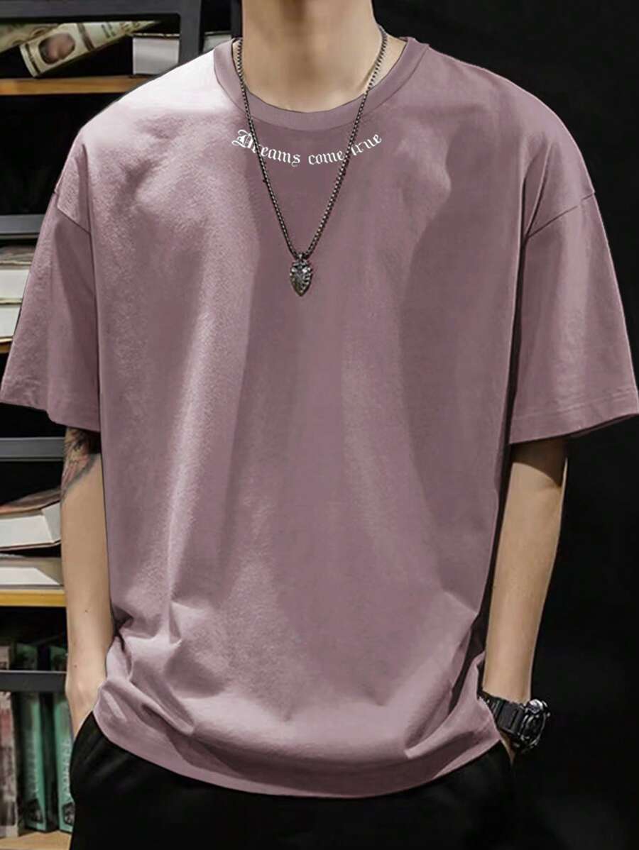 Manfinity Hypemode Men Letter Graphic Drop Shoulder Tee