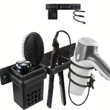 Hair Dryer Holder Wall Mounted Bathroom Hair Tool Organizer For Blow Dryer Hair Straightener Hairdressing Tools Hanger Rack