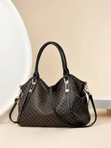 Classic Pattern Shoulder Bag Vintage Leather Crossbody Bag, Large Capacity