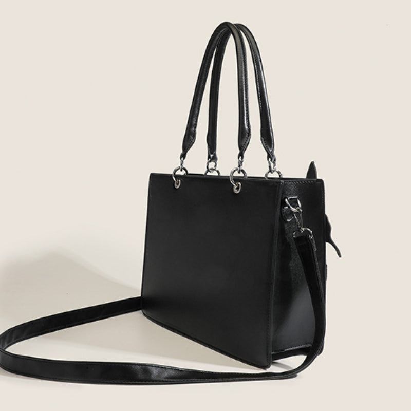 Vibrant Punk Style Spider Web Tote Bag - Trendy Goth Handbag for Women - Crossbody Bag with Y2K Butterfly Chain and Adjustable Strap