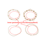 4pcs Chic Bohemian Faux Pearl Beaded Bracelet Set - Trendy Stackable Bracelets for Authentic Style - Handcrafted Elegance, A Must-Have Accessory for Your Jewelry Collection and Perfect Gift