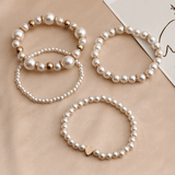 4pcs Chic Bohemian Faux Pearl Beaded Bracelet Set - Trendy Stackable Bracelets for Authentic Style - Handcrafted Elegance, A Must-Have Accessory for Your Jewelry Collection and Perfect Gift