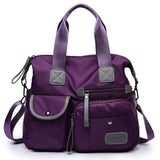 Women Tote Bag With Multi Pockets, Large Capacity Shoulder Bag, Lightweight Nylon Crossbody Bag For Travel