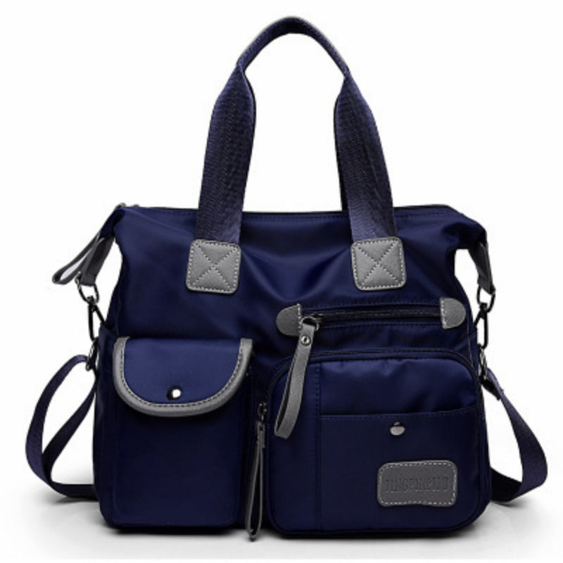 Women Tote Bag With Multi Pockets, Large Capacity Shoulder Bag, Lightweight Nylon Crossbody Bag For Travel