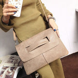 Chic Retro PU Leather Clutch Bag - Spacious Crossbody Laptop Tote with Flap Design - Perfect for MacBook, Stylish & Durable