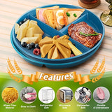 4pcs Unbreakable 9-Inch Wheat Plastic Round Gridded Dinner Plates - Durable, Dishwasher-Cleanable, Reusable, BPA-Free, Picnic and Salad Plates for Eid Al-Adha Mubarak Celebration - Perfect for Outdoor and Indoor Use