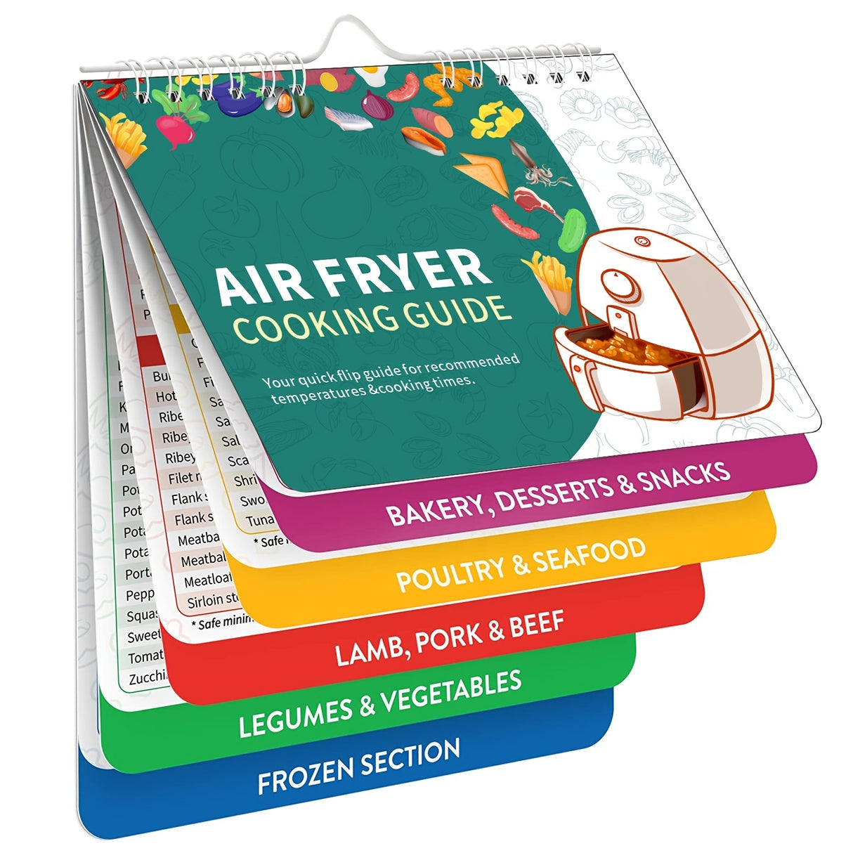 1pc, Air Fryer Magnetic Cheat Sheet, Cooking Times Chart Accessories, Kitchen Magnets Quick Reference Guide For Popular Air Fryer Foods, Kitchen Accessories, Kitchen Gadgets