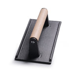 Cast Iron Grill Press for Perfectly Seared, Steak & Sandwiches | Equalized Weight Distribution | Food-Grade Press with Wood Handle |Round | Square