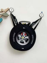 1pc Children's Cartoon Pvc Eggshell Tire Backpack With Zipper Casual Daypack