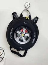 1pc Children's Cartoon Pvc Eggshell Tire Backpack With Zipper Casual Daypack