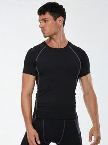 Boyfriend Style Men's Sports Tight Short Sleeve T-Shirt Gym Clothes Boyfriend Style Men Basic T Shirt,Boyfriend Style Men Compression Top