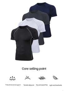 Boyfriend Style Men's Athletic Short Sleeve Compression T-Shirt Gym Clothes Boyfriend Style Men Basic T Shirt