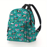 Mini Backpack, Small Women's Campus School Bag, Cute Horse Backpack