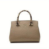 Luxurious Crocodile Pattern Genuine Leather Satchel Handbag - Removable Strap, Zipper Closure, Polyester Lining, Elegant Crossbody Bag for Women - Perfect for Occasions