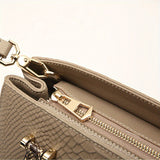 Luxurious Crocodile Pattern Genuine Leather Satchel Handbag - Removable Strap, Zipper Closure, Polyester Lining, Elegant Crossbody Bag for Women - Perfect for Occasions