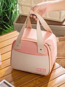 1pc Cute And Simple Large-Capacity Insulated Lunch Bag, Suitable For Office Workers, Students And Picnics School Organizer Bags Teacher Storage Bags Classroom Bags Classroom Organizer Bags School Bag Lunch Tote Bag Cooler Box Storage Bag Women Cute Lunch