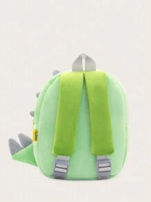 1pc Cartoon Big Mouth Green Dinosaur Plush Backpack For Kids, Suitable For Daily Use