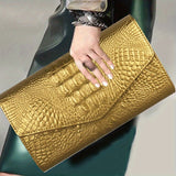 Crocodile Embossed Clutch Bag, Fashionable Evening Party Purse for Carnival, Mardi Gras, Music Festival