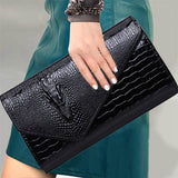 Crocodile Embossed Clutch Bag, Fashionable Evening Party Purse for Carnival, Mardi Gras, Music Festival