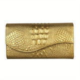 Crocodile Embossed Clutch Bag, Fashionable Evening Party Purse for Carnival, Mardi Gras, Music Festival