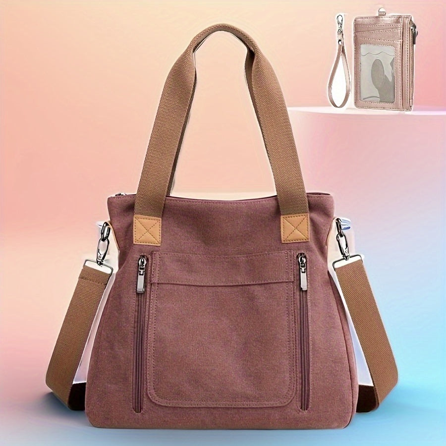 Vibrant Geometric Canvas Tote Bag - Lightweight, Foldable, Casual Messenger Bag for Women - Perfect for Daily Use, Polyester Lining, and Unisex Design