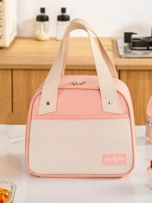 1pc Cute And Simple Large-Capacity Insulated Lunch Bag, Suitable For Office Workers, Students And Picnics School Organizer Bags Teacher Storage Bags Classroom Bags Classroom Organizer Bags School Bag Lunch Tote Bag Cooler Box Storage Bag Women Cute Lunch
