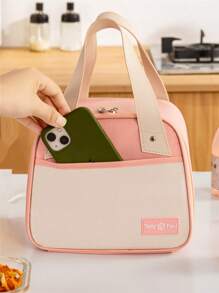1pc Cute And Simple Large-Capacity Insulated Lunch Bag, Suitable For Office Workers, Students And Picnics School Organizer Bags Teacher Storage Bags Classroom Bags Classroom Organizer Bags School Bag Lunch Tote Bag Cooler Box Storage Bag Women Cute Lunch