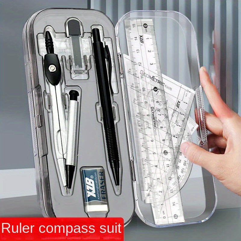 Compass And Ruler Set Drawing Tools, Drawing Rulers, Geometric Drawings, Triangle Plates, Stationery Sets, Rulers