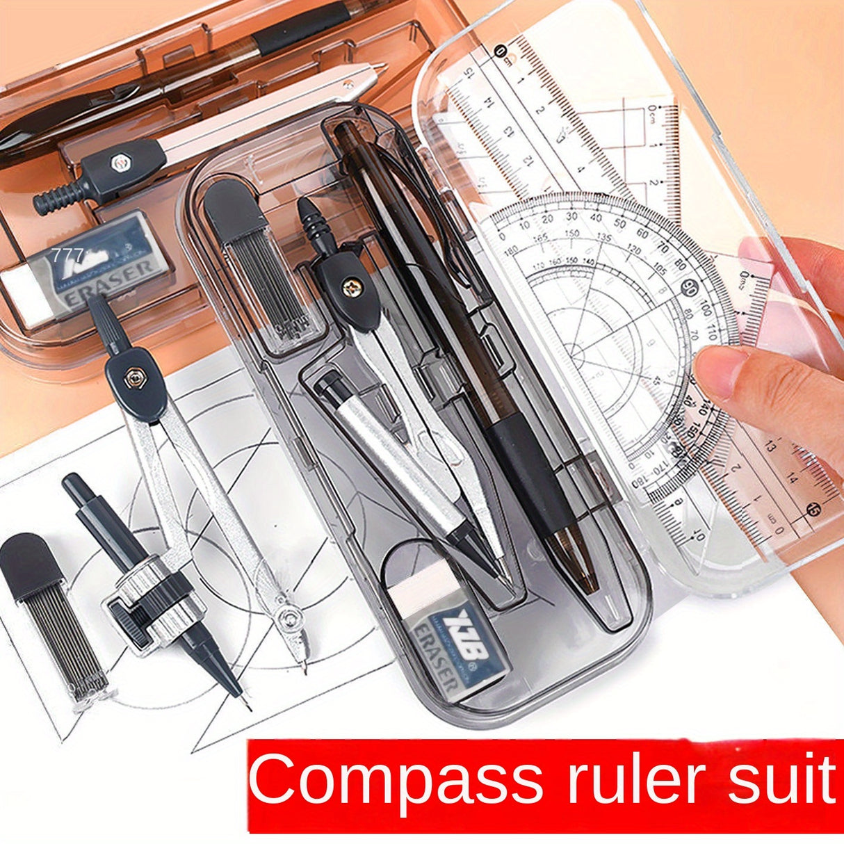 Compass And Ruler Set Drawing Tools, Drawing Rulers, Geometric Drawings, Triangle Plates, Stationery Sets, Rulers