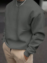 Men's Casual Solid Color Crew Neck Sweatshirt, Spring/Autumn