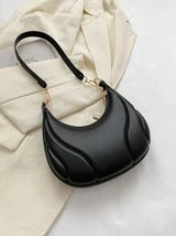 Hot Search Mini Crescent Handbag, 1 Piece, Solid Acrylic Chain Decoration, PU, Portable, Elegant Zipper Shoulder Bag Handbag Suitable For Girls To Travel And Daily Use