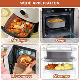 2pcs Silicone Air Fryer Liner 8.27 Inch, Suitable For 5.5 To 7 QT Reusable Air Fryer, Heat Resistant Easy Clean Air Fryer Silicone Pot, Suitable For Air Fryer Accessories