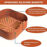 2pcs Silicone Air Fryer Liner 8.27 Inch, Suitable For 5.5 To 7 QT Reusable Air Fryer, Heat Resistant Easy Clean Air Fryer Silicone Pot, Suitable For Air Fryer Accessories