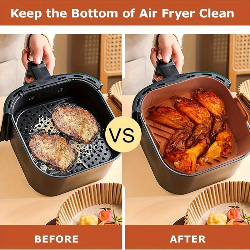 2pcs Silicone Air Fryer Liner 8.27 Inch, Suitable For 5.5 To 7 QT Reusable Air Fryer, Heat Resistant Easy Clean Air Fryer Silicone Pot, Suitable For Air Fryer Accessories