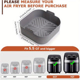2pcs Silicone Air Fryer Liner 8.27 Inch, Suitable For 5.5 To 7 QT Reusable Air Fryer, Heat Resistant Easy Clean Air Fryer Silicone Pot, Suitable For Air Fryer Accessories