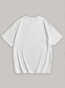 Tween Boy Casual Letter Graphic Round Neck Short Sleeve T-Shirt, Cotton Blend, Summer