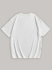 Tween Boy Casual Letter Graphic Round Neck Short Sleeve T-Shirt, Cotton Blend, Summer