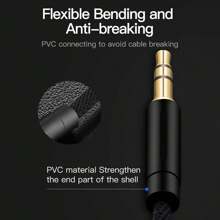 VRESTU Jack 3.5mm Audio Cable Jack 3 5 Male To Male HiFi Audio Line Compatible With Samsung PC Car Headphone Speaker Kable Aux Speaker Nylon Braided Cord