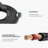 VRESTU Jack 3.5mm Audio Cable Jack 3 5 Male To Male HiFi Audio Line Compatible With Samsung PC Car Headphone Speaker Kable Aux Speaker Nylon Braided Cord