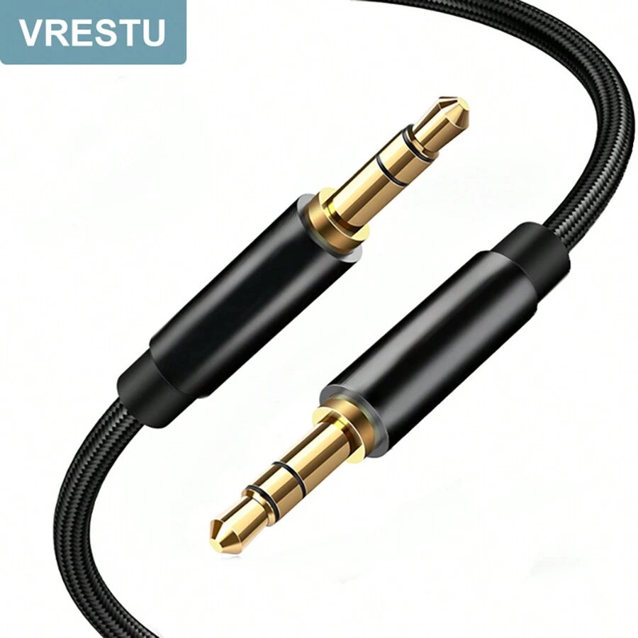 VRESTU Jack 3.5mm Audio Cable Jack 3 5 Male To Male HiFi Audio Line Compatible With Samsung PC Car Headphone Speaker Kable Aux Speaker Nylon Braided Cord
