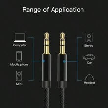 VRESTU Jack 3.5mm Audio Cable Jack 3 5 Male To Male HiFi Audio Line Compatible With Samsung PC Car Headphone Speaker Kable Aux Speaker Nylon Braided Cord