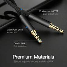 VRESTU Jack 3.5mm Audio Cable Jack 3 5 Male To Male HiFi Audio Line Compatible With Samsung PC Car Headphone Speaker Kable Aux Speaker Nylon Braided Cord