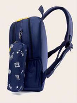 New Fashion Cartoon Printed Backpack With Mini Bag