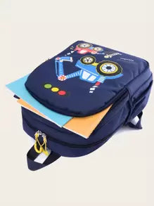New Fashion Cartoon Printed Backpack With Mini Bag